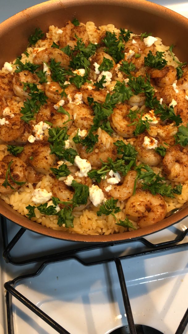 Lemon-Infused Bliss: Easy Orzo with Shrimp and Feta Magic!