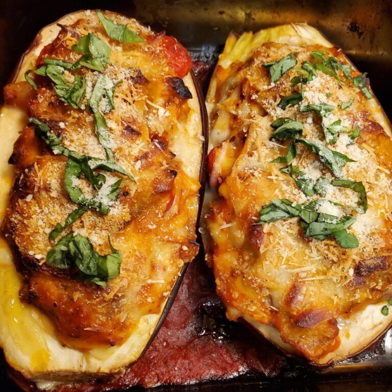 Mouthwatering Stuffed Eggplant Parmesan: A Flavorful Twist on a Classic Favorite!