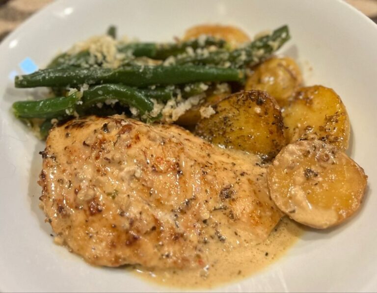 “Savory Bliss: Chicken and Potatoes with Luxurious Dijon Cream Sauce”