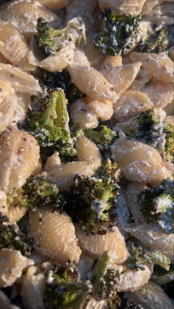 Creamy Skillet Ricotta Pasta with Roasted Broccoli