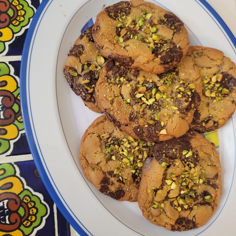 “Decadent Delight: Dark Chocolate Chunk Pistachio Cookies”