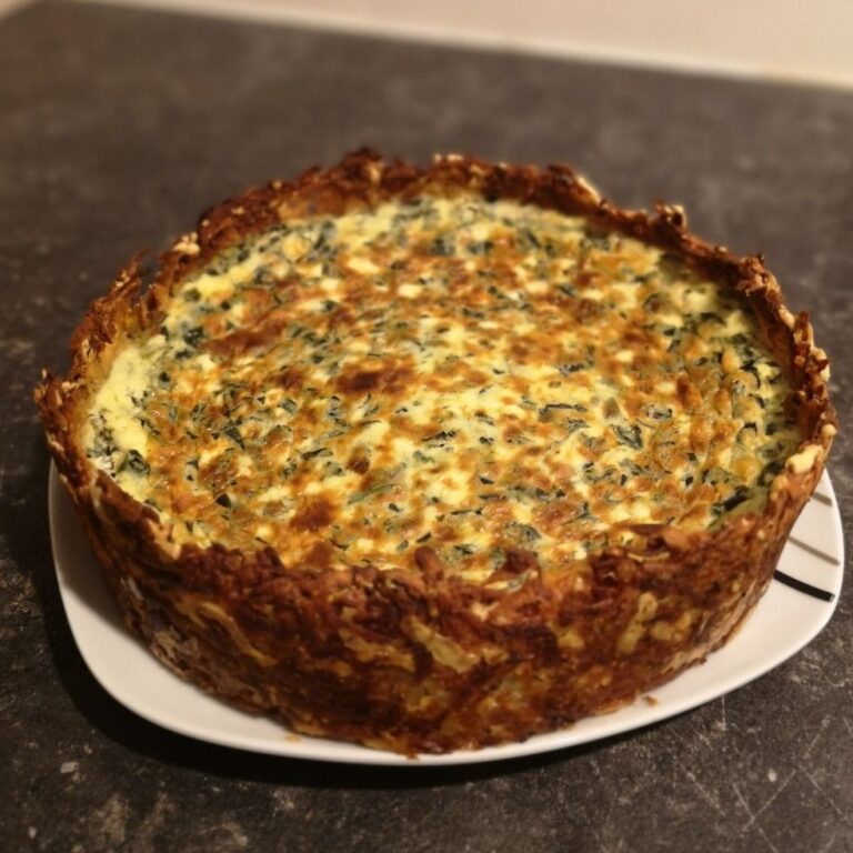 Savory Cheese and Herb Pie With Crispy Potato Crust