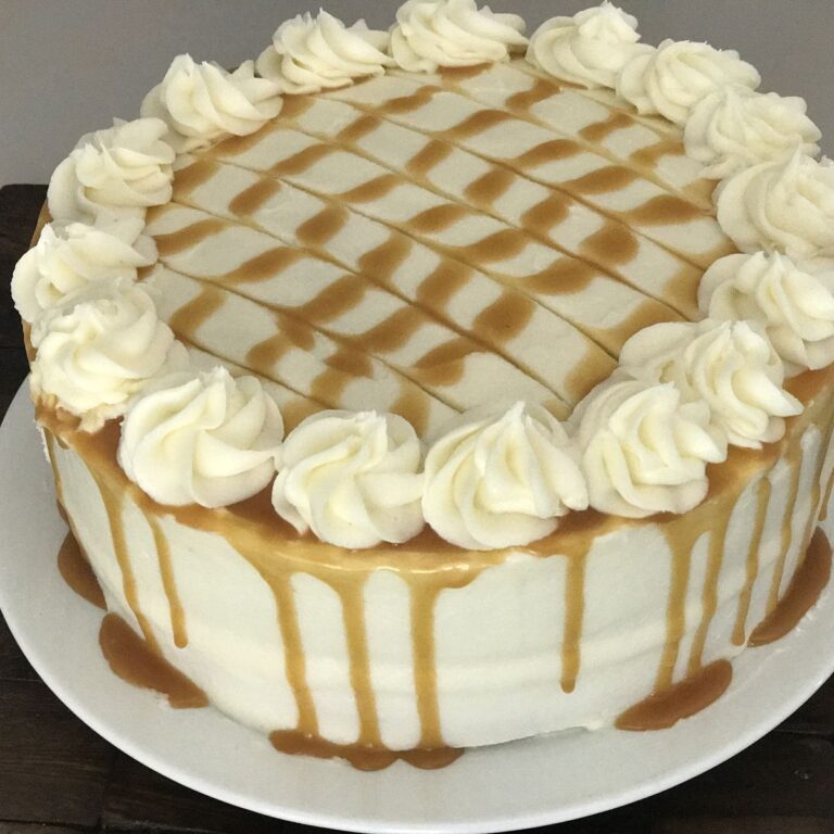 Indulge in Decadence: Kentucky Bourbon Butter Cake with Cream Cheese Frosting and Salted Caramel Sauce