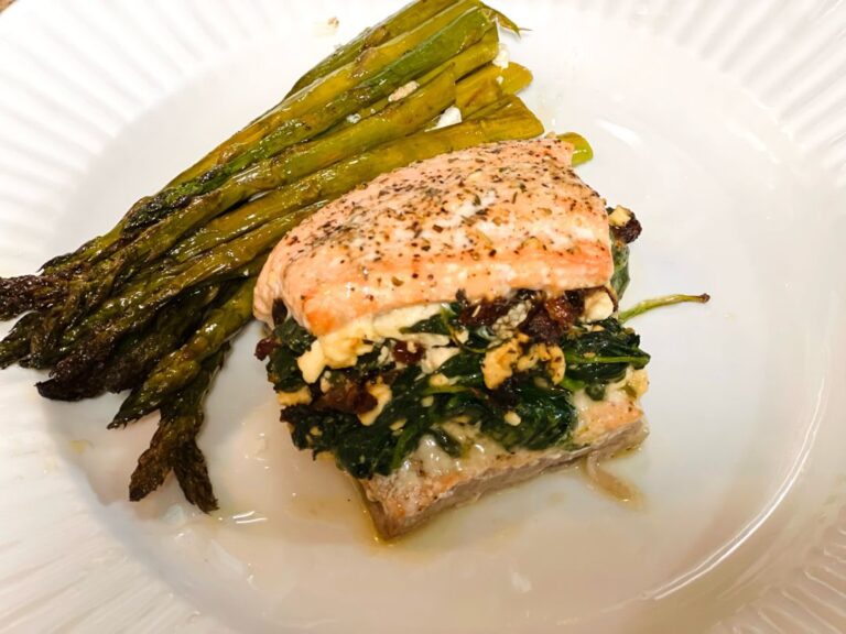 Mouthwatering Mediterranean Stuffed Salmon: A Flavorful Feast for Seafood Lovers