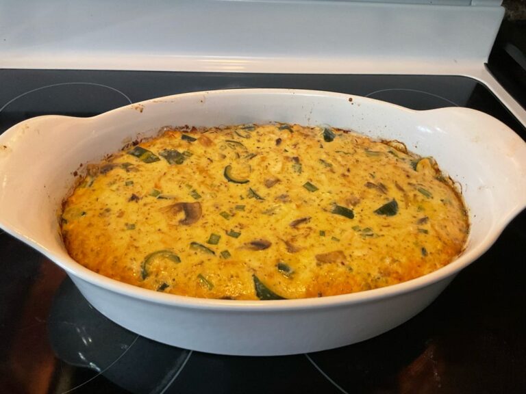 Chicken Zucchini Bake with Mushrooms and Italian Cheese