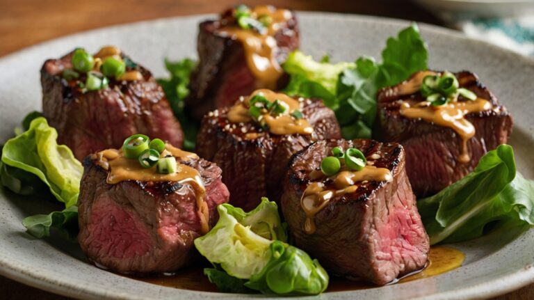 Flavor-Packed Steak Bites with Miso Ginger Dressing